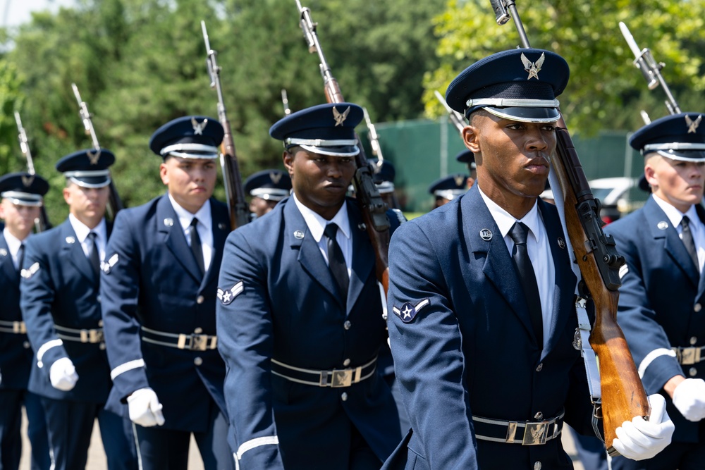 Full Military Funeral Honors with Escort are Conducted for U.S. Air Force Lt. Col. Donald Downing in Section 75