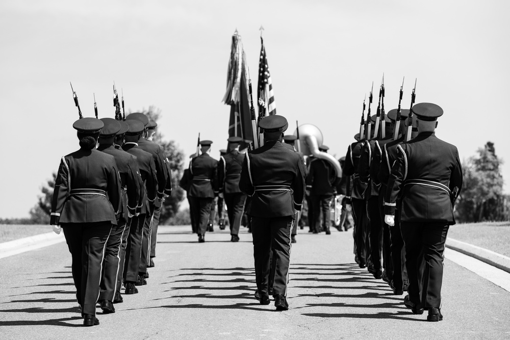 Full Military Funeral Honors with Escort are Conducted for U.S. Air Force Lt. Col. Donald Downing in Section 75