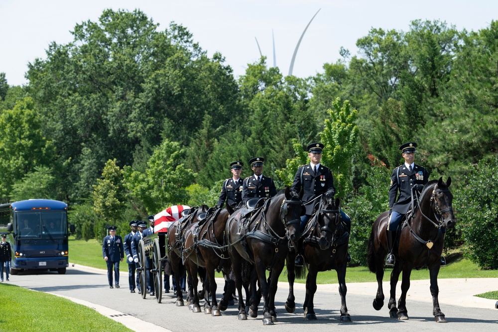 Full Military Funeral Honors with Escort are Conducted for U.S. Air Force Lt. Col. Donald Downing in Section 75