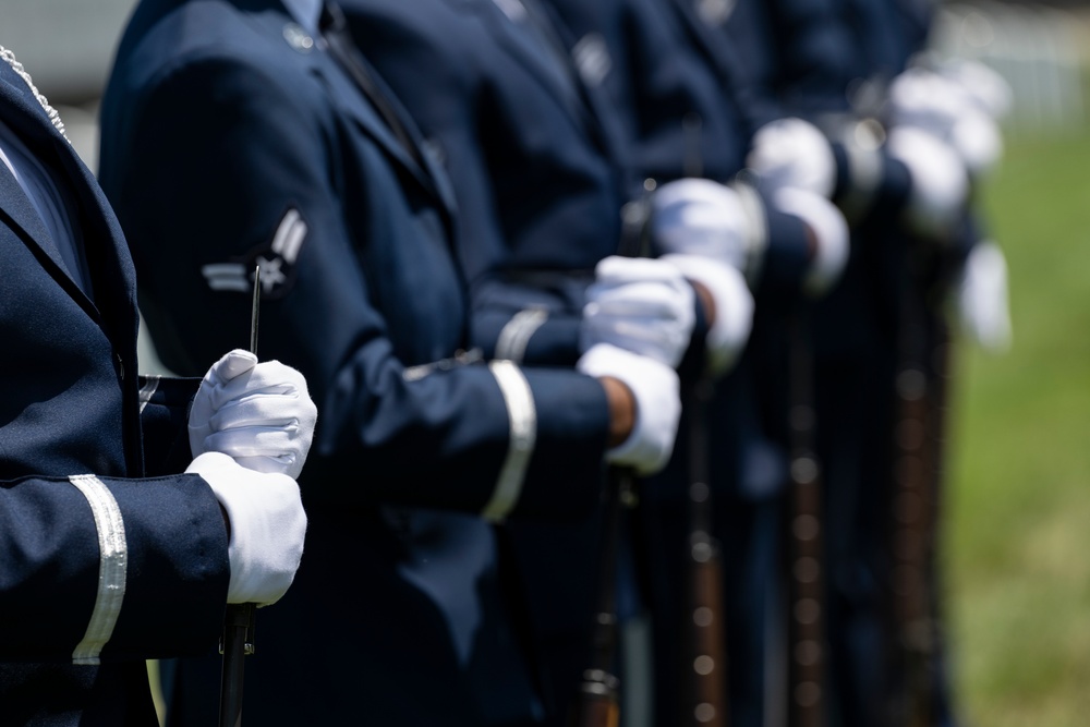 Full Military Funeral Honors with Escort are Conducted for U.S. Air Force Lt. Col. Donald Downing in Section 75