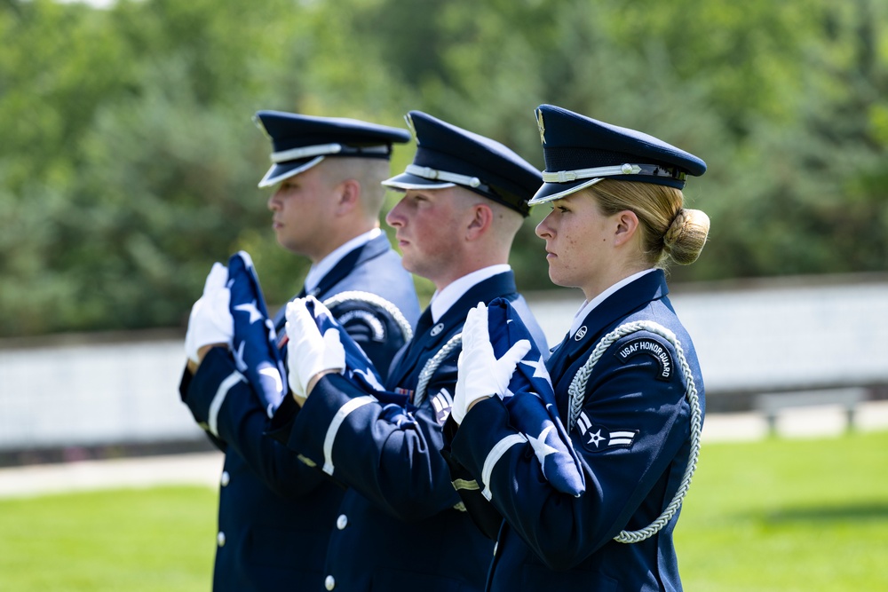 Full Military Funeral Honors with Escort are Conducted for U.S. Air Force Lt. Col. Donald Downing in Section 75