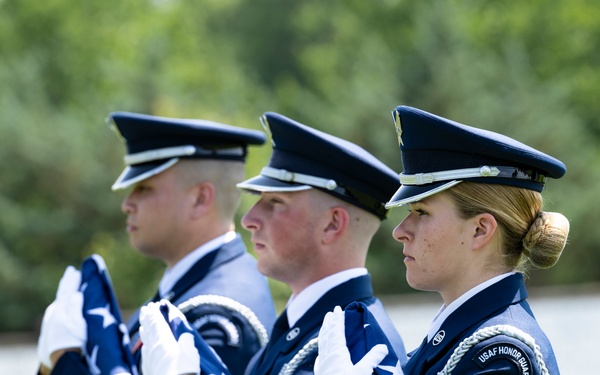Full Military Funeral Honors with Escort are Conducted for U.S. Air Force Lt. Col. Donald Downing in Section 75