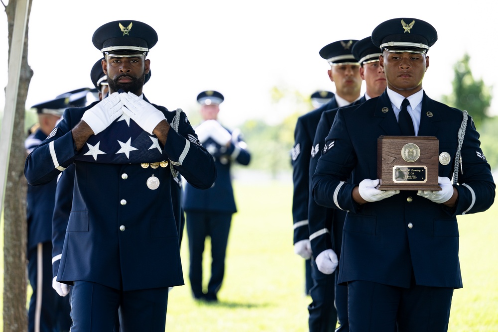 Full Military Funeral Honors with Escort are Conducted for U.S. Air Force Lt. Col. Donald Downing in Section 75