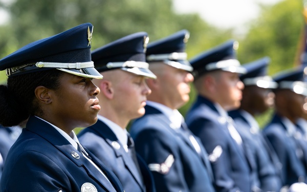 Full Military Funeral Honors with Escort are Conducted for U.S. Air Force Lt. Col. Donald Downing in Section 75