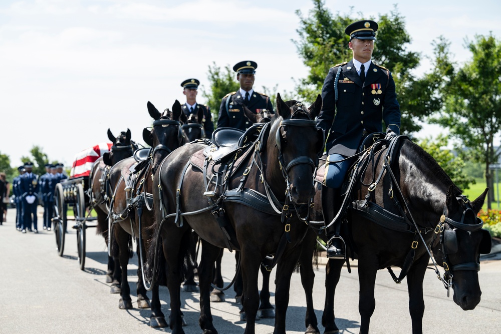 Full Military Funeral Honors with Escort are Conducted for U.S. Air Force Lt. Col. Donald Downing in Section 75