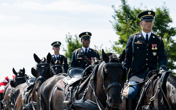 Full Military Funeral Honors with Escort are Conducted for U.S. Air Force Lt. Col. Donald Downing in Section 75