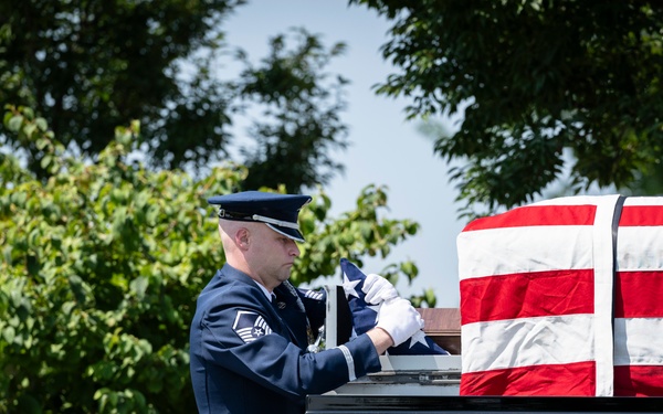 Full Military Funeral Honors with Escort are Conducted for U.S. Air Force Lt. Col. Donald Downing in Section 75