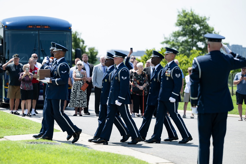 Full Military Funeral Honors with Escort are Conducted for U.S. Air Force Lt. Col. Donald Downing in Section 75