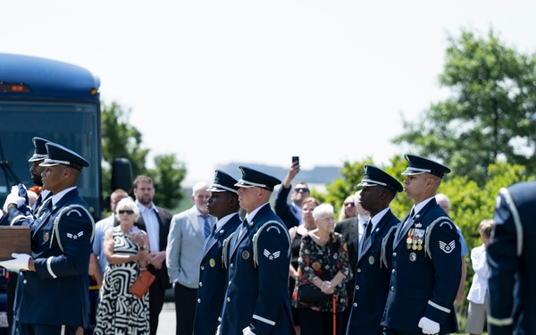 Full Military Funeral Honors with Escort are Conducted for U.S. Air Force Lt. Col. Donald Downing in Section 75