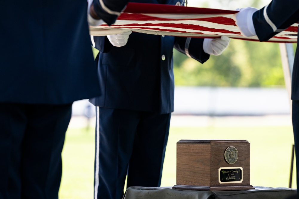 Full Military Funeral Honors with Escort are Conducted for U.S. Air Force Lt. Col. Donald Downing in Section 75
