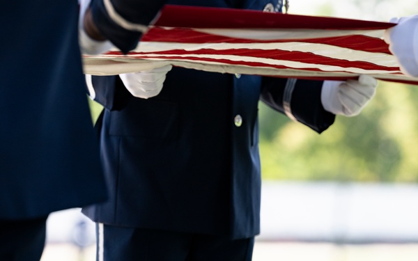 Full Military Funeral Honors with Escort are Conducted for U.S. Air Force Lt. Col. Donald Downing in Section 75