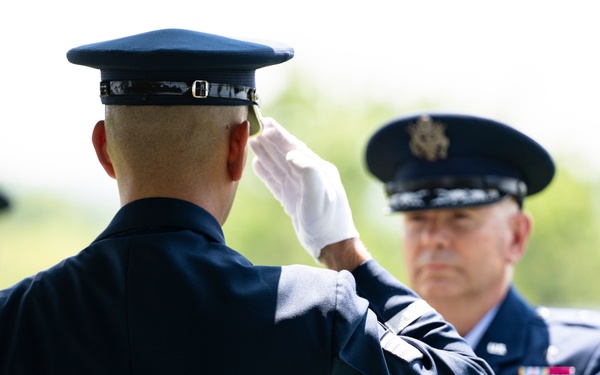 Full Military Funeral Honors with Escort are Conducted for U.S. Air Force Lt. Col. Donald Downing in Section 75