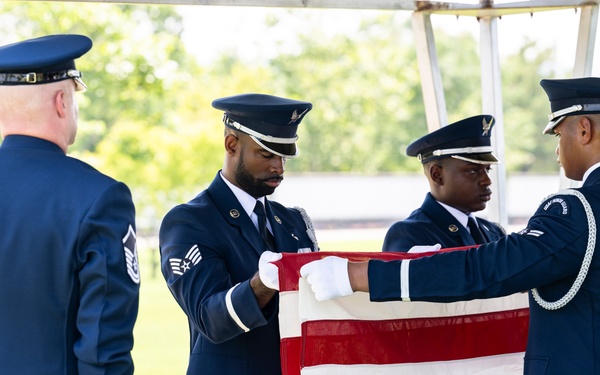 Full Military Funeral Honors with Escort are Conducted for U.S. Air Force Lt. Col. Donald Downing in Section 75