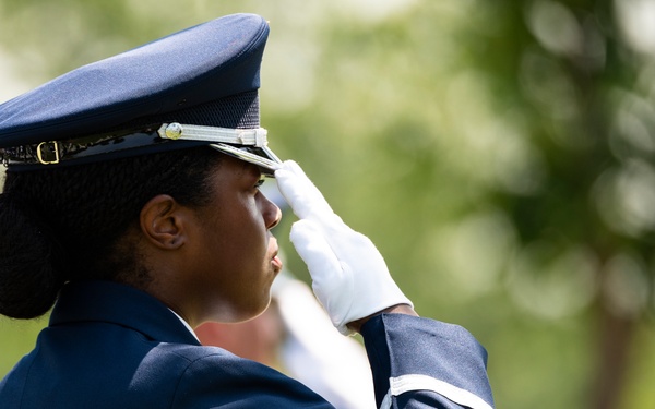 Full Military Funeral Honors with Escort are Conducted for U.S. Air Force Lt. Col. Donald Downing in Section 75