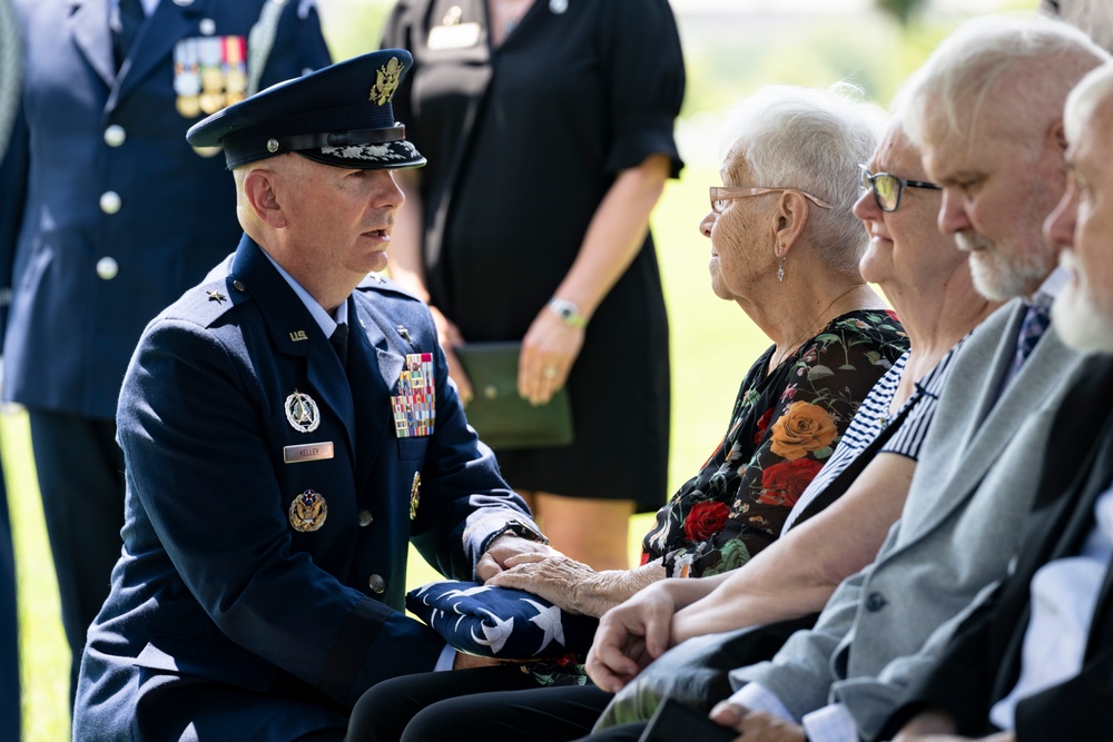 Full Military Funeral Honors with Escort are Conducted for U.S. Air Force Lt. Col. Donald Downing in Section 75