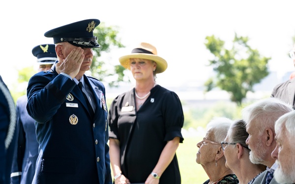 Full Military Funeral Honors with Escort are Conducted for U.S. Air Force Lt. Col. Donald Downing in Section 75