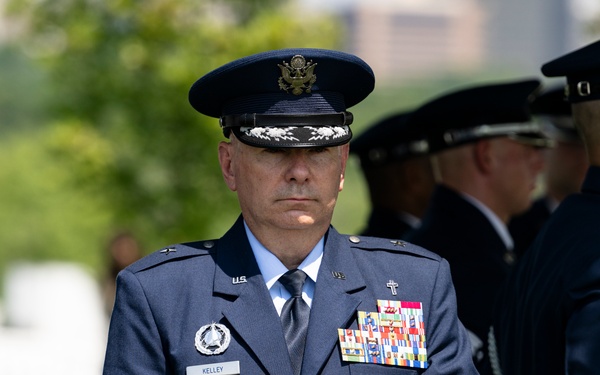 Full Military Funeral Honors with Escort are Conducted for U.S. Air Force Lt. Col. Donald Downing in Section 75
