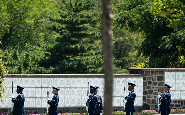 Full Military Funeral Honors with Escort are Conducted for U.S. Air Force Lt. Col. Donald Downing in Section 75