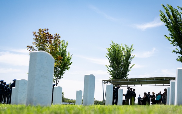 Full Military Funeral Honors with Escort are Conducted for U.S. Air Force Lt. Col. Donald Downing in Section 75