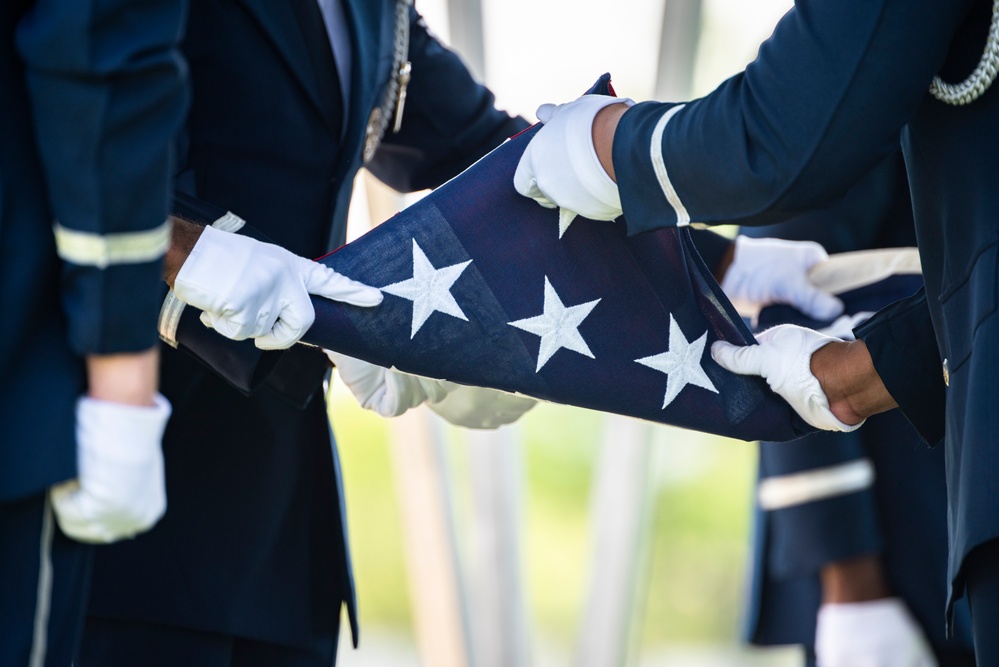 Full Military Funeral Honors with Escort are Conducted for U.S. Air Force Lt. Col. Donald Downing in Section 75