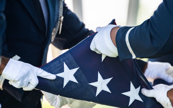 Full Military Funeral Honors with Escort are Conducted for U.S. Air Force Lt. Col. Donald Downing in Section 75