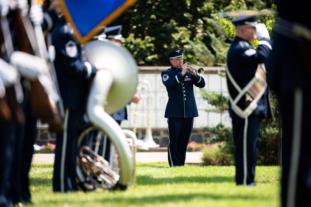 Full Military Funeral Honors with Escort are Conducted for U.S. Air Force Lt. Col. Donald Downing in Section 75