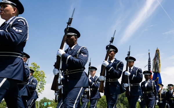 Full Military Funeral Honors with Escort are Conducted for U.S. Air Force Lt. Col. Donald Downing in Section 75