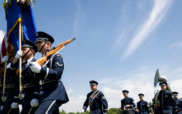 Full Military Funeral Honors with Escort are Conducted for U.S. Air Force Lt. Col. Donald Downing in Section 75