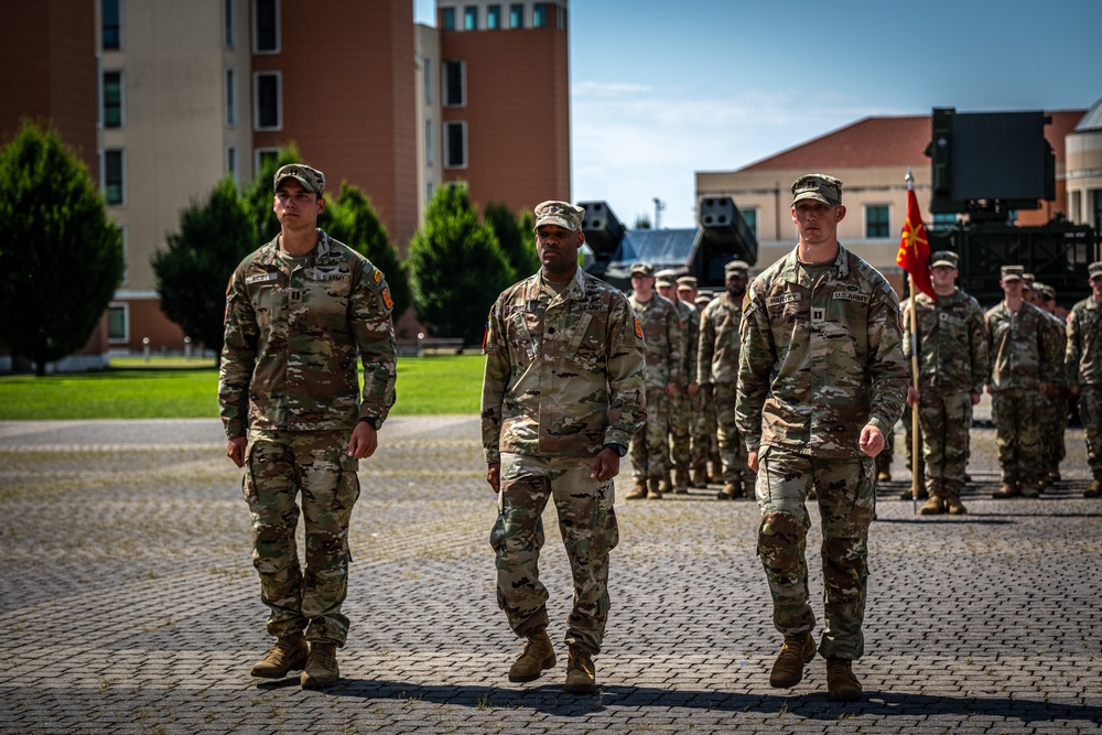 Air Defenders conduct a change of command ceremony