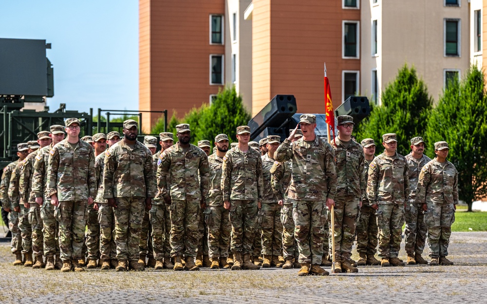 Air Defenders conduct a change of command ceremony