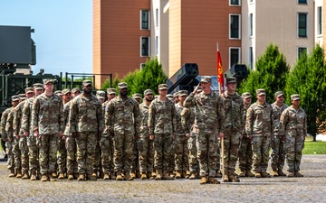 Air Defenders conduct a change of command ceremony