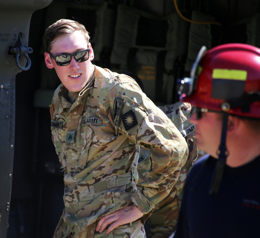 Washington Army National Guard and Central Pierce Fire Department Water Bucket Training