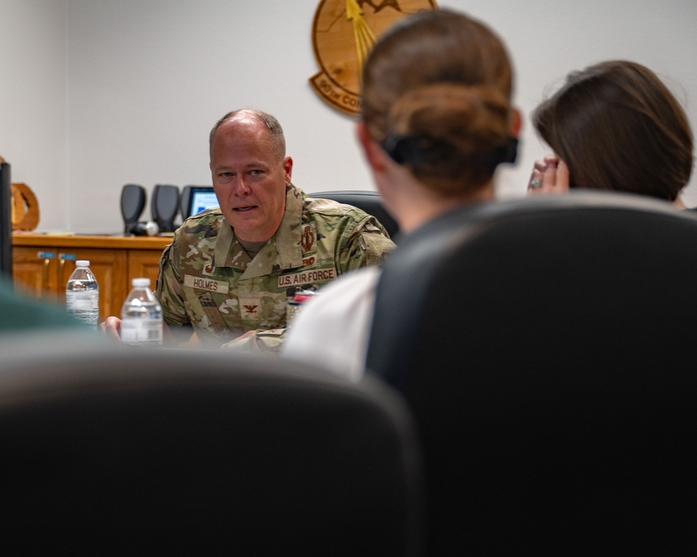 Col. Terrance Holmes, 90th Missile Wing commander, takes a tour around F.E. Warren Air Force Base