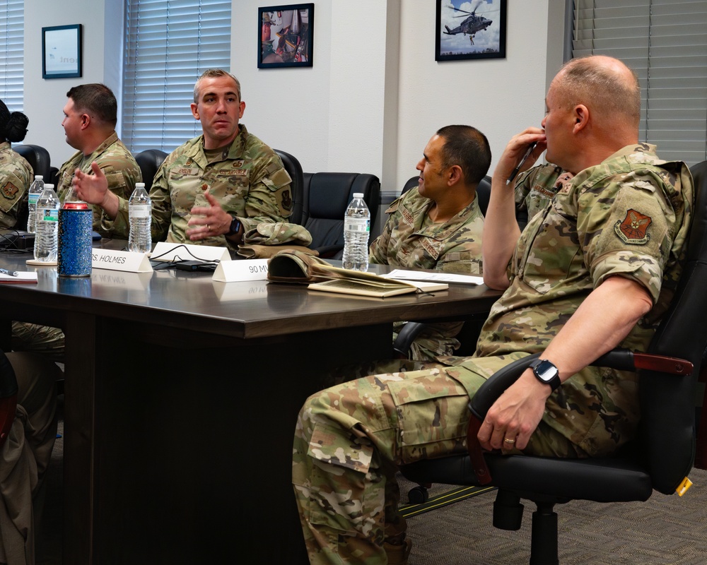 Col. Terrance Holmes, 90th Missile Wing commander, takes a tour around F.E. Warren Air Force Base