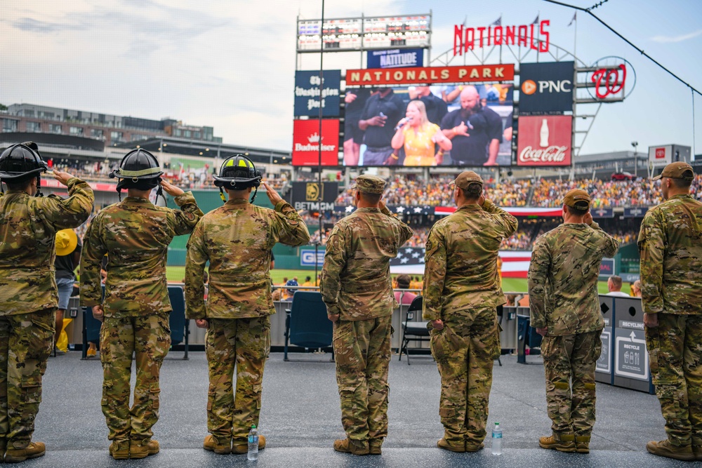 Lighting up D.C.: Andrews Fire Dept, 316 EOD recognized during Banana Ball national tour