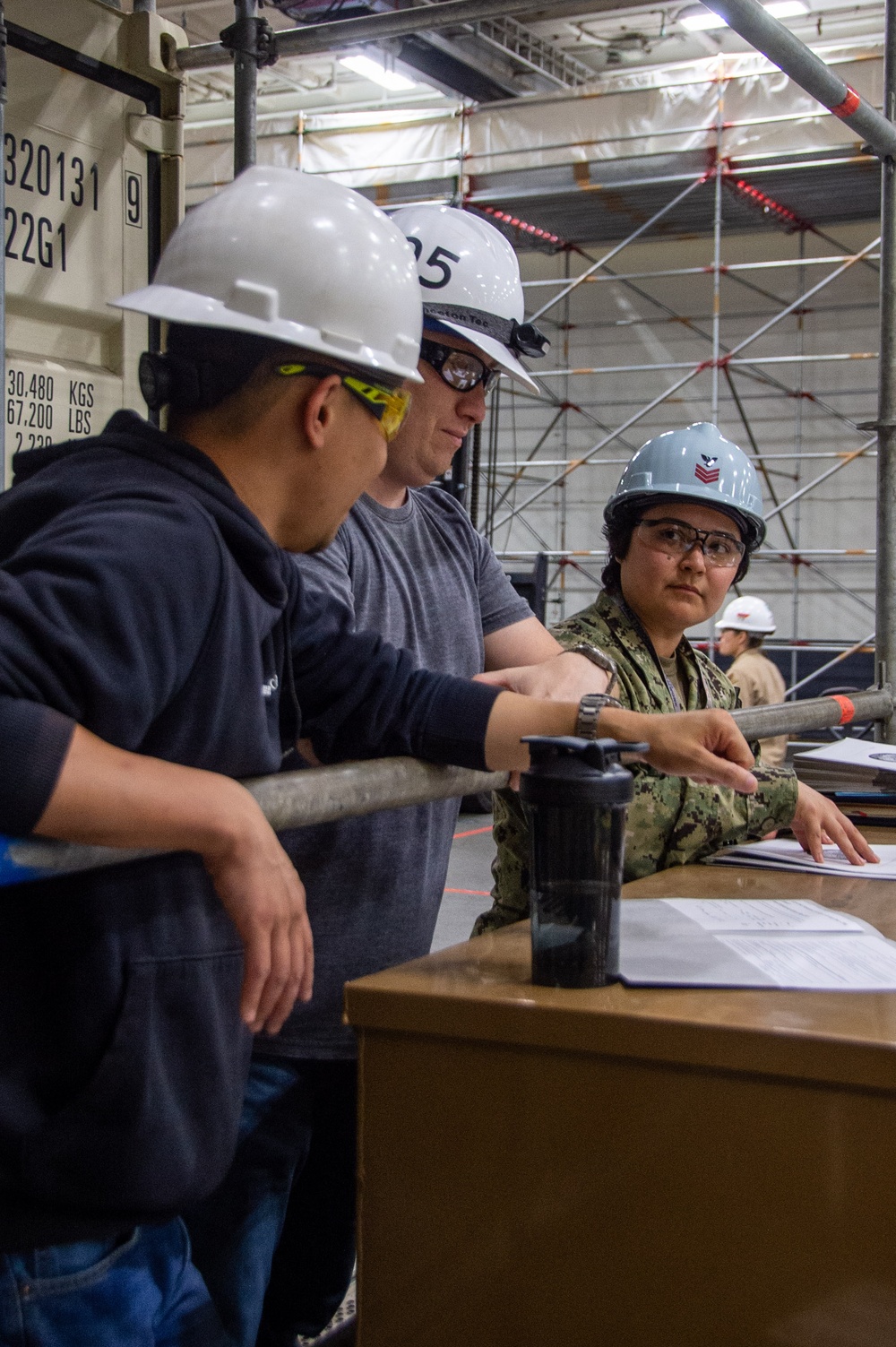 Ronald Reagan Sailors and PSNS Workers Discuss Ventilation Restoration