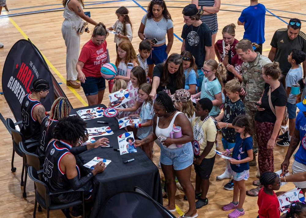 Harlem Globetrotters perform at Moody AFB
