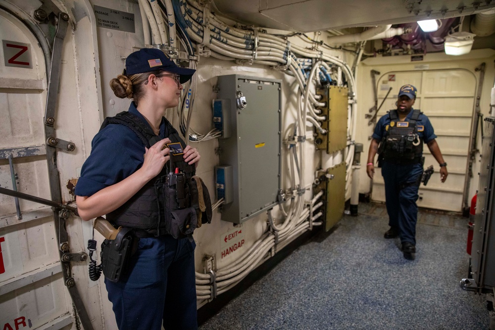 USS Gerald R. Ford (CVN 78) Sailors Participate in a Damage Control Drill