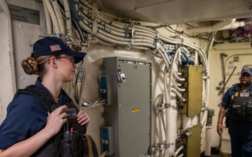 USS Gerald R. Ford (CVN 78) Sailors Participate in a Damage Control Drill