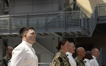 U.S. Navy HM2 Dailey commissions as an Ensign