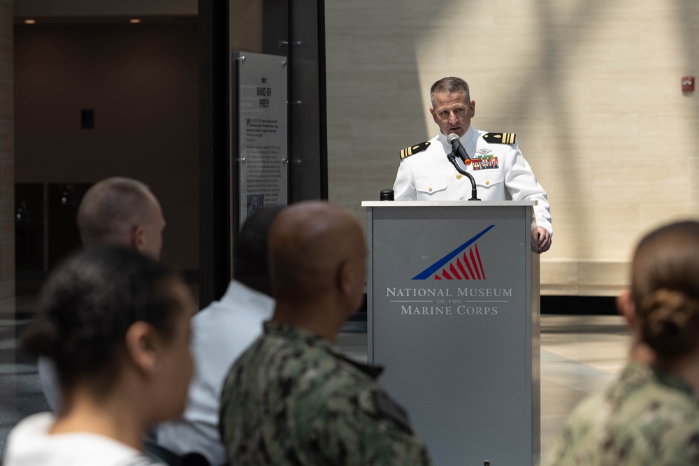 U.S. Navy HM2 Dailey commissions as an Ensign