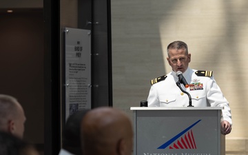 U.S. Navy HM2 Dailey commissions as an Ensign