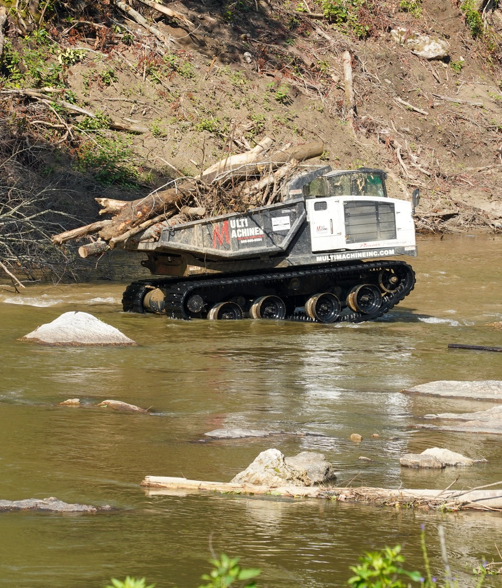 Crews continue the Waterway Debris mission in Mitchell County, North Carolina