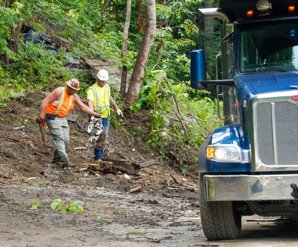 Crews continue the Waterway Debris mission in Mitchell County, North Carolina