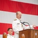 Capt. Lineberry delivers farewell remarks at Aviation Logistics Center change of command ceremony