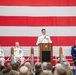 Capt. Polyak addresses official party and guests at Aviation Logistics Center change of command