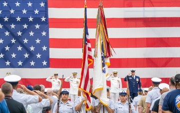 Color guard retires colors during Aviation Logistics Center change of command ceremony