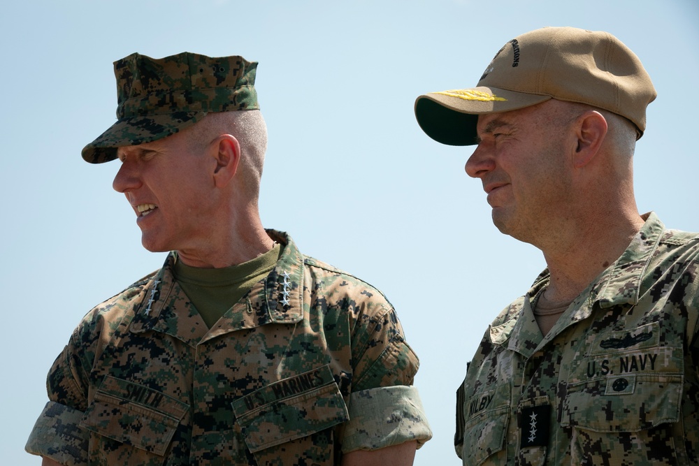 ACNO Adm. Jim Kilby, CMC Gen. Eric Smith Observe Amphibious Assault Demonstration During Atlantic Alliance 2025