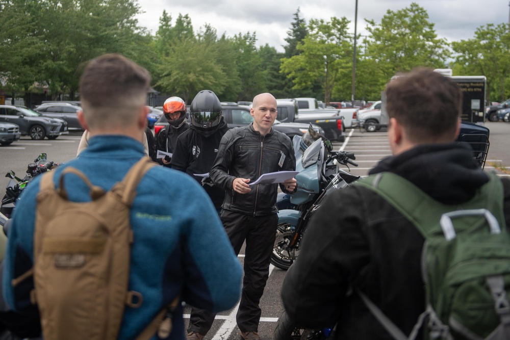 Ronald Reagan Sailors Preform Safety Inspection For Command Motorcycle Ride