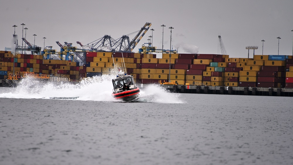 U.S. Coast Guard conducts exercises to support the Port Operations of Operation Mojave Falcon